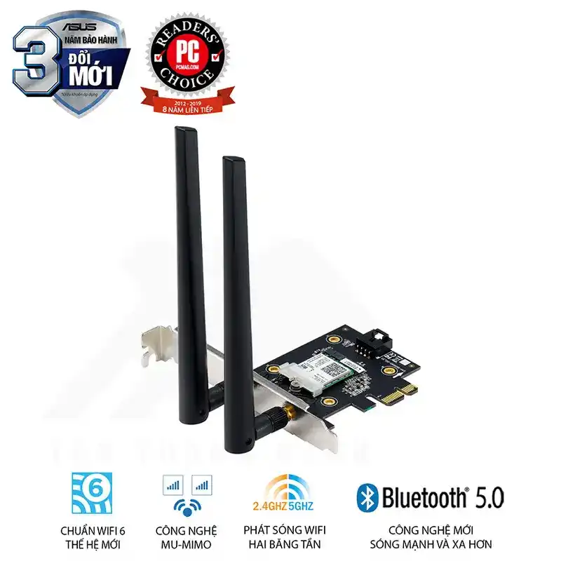ASUS PCE-AX3000 Wireless-AX3000 PCI-E Adapter No Box - 574+2402Mbps, WIFI6, Bluetooth 1 ASUS PCE-AX3000 Wireless-AX3000 PCI-E Adapter No Box - 574+2402Mbps, WIFI6, Bluetooth