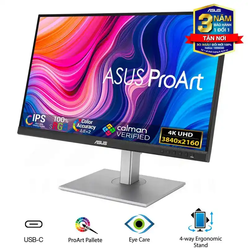 ASUS ProArt PA279CV-R Professional Monitor - 27 inch, 4K UHD, IPS, 100% sRGB 2 ASUS ProArt PA279CV-R Professional Monitor - 27 inch, 4K UHD, IPS, 100% sRGB - Ảnh 2
