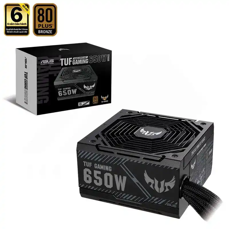 ASUS TUF Gaming 650B PSU - 650W, 80 Plus Bronze, Sleeved Cable 1 ASUS TUF Gaming 650B PSU - 650W, 80 Plus Bronze, Sleeved Cable
