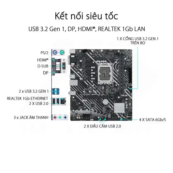 ASUS PRIME H610M-E D4 Mainboard 4 ASUS PRIME H610M-E D4 Mainboard - Ảnh 4