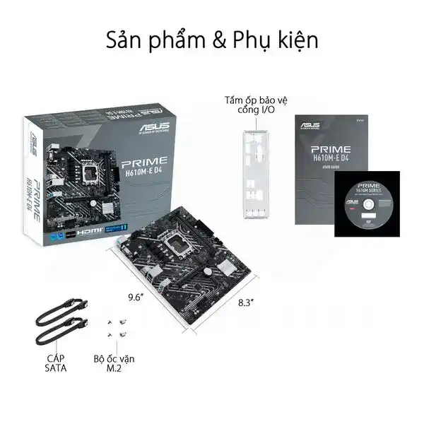 ASUS PRIME H610M-E D4 Mainboard 3 ASUS PRIME H610M-E D4 Mainboard - Ảnh 3