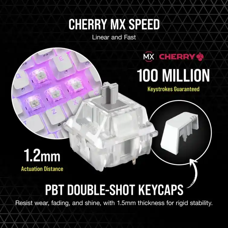 CORSAIR K65 RGB MINI 60% Gaming Keyboard - White 19 CORSAIR K65 RGB MINI 60% Gaming Keyboard - White - Ảnh 19