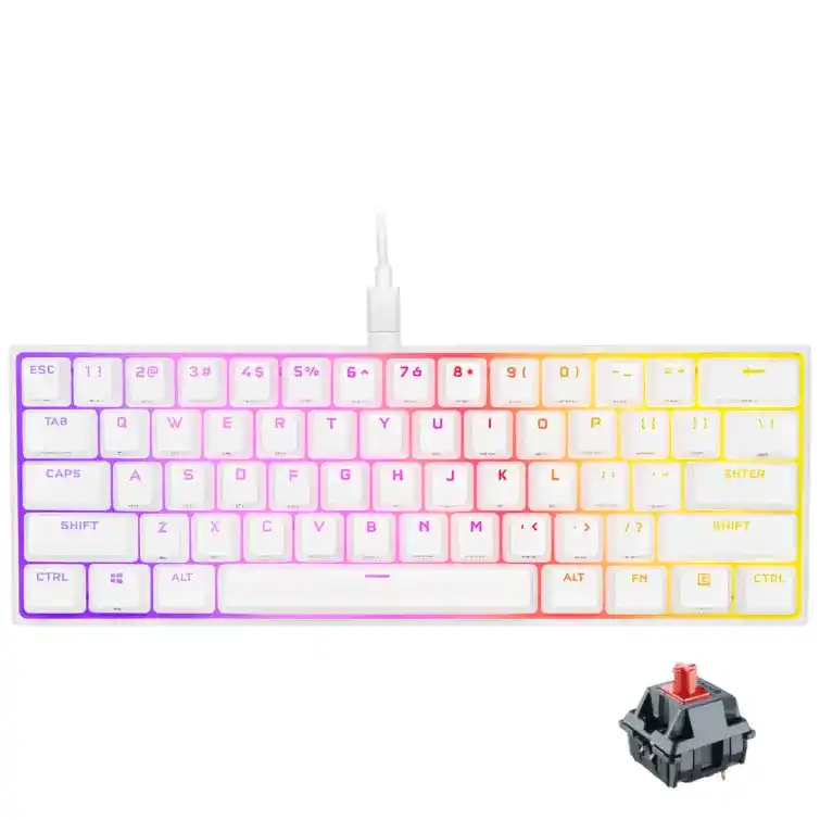 CORSAIR K65 RGB MINI 60% Gaming Keyboard - White 4 CORSAIR K65 RGB MINI 60% Gaming Keyboard - White - Ảnh 4