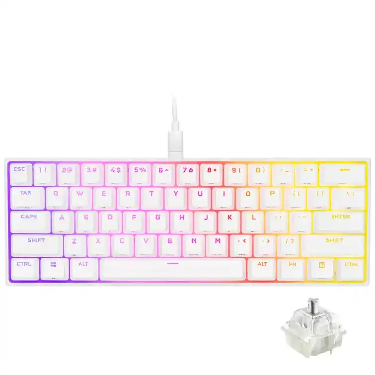 CORSAIR K65 RGB MINI 60% Gaming Keyboard - White 3 CORSAIR K65 RGB MINI 60% Gaming Keyboard - White - Ảnh 3