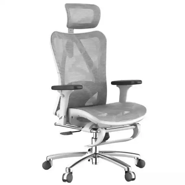 SIHOO M57B Ergonomic Office Chair - Full White/Gray Mesh With Legrest 1 SIHOO M57B Ergonomic Office Chair - Full White/Gray Mesh With Legrest