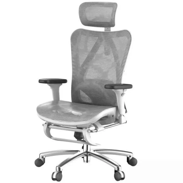 SIHOO M57B Ergonomic Office Chair - Full White/Gray Mesh With Legrest 6 SIHOO M57B Ergonomic Office Chair - Full White/Gray Mesh With Legrest - Ảnh 6