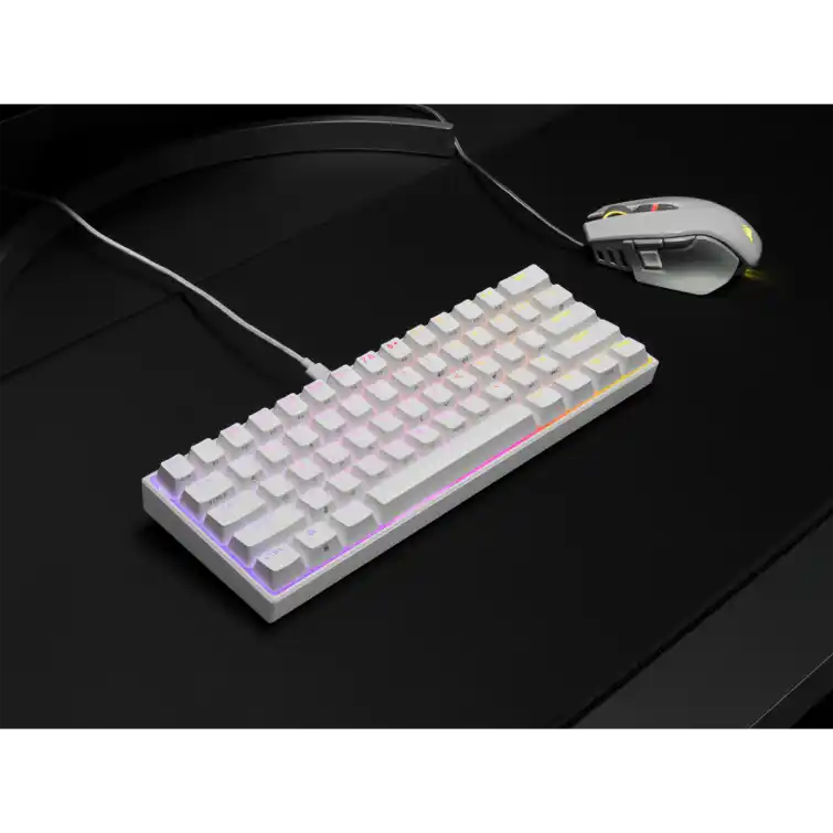 CORSAIR K65 RGB MINI 60% Gaming Keyboard - White 12 CORSAIR K65 RGB MINI 60% Gaming Keyboard - White - Ảnh 12