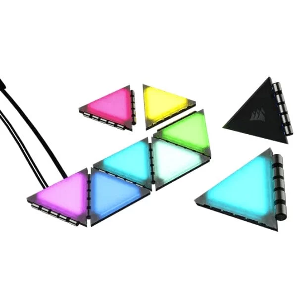CORSAIR iCUE LC100 Case Accent Lighting Panels - Mini Triangle - 9x Tile Starter Kit 2 CORSAIR iCUE LC100 Case Accent Lighting Panels - Mini Triangle - 9x Tile Starter Kit - Ảnh 2
