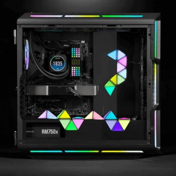 CORSAIR iCUE LC100 Case Accent Lighting Panels - Mini Triangle - 9x Tile Expansion Kit 4 CORSAIR iCUE LC100 Case Accent Lighting Panels - Mini Triangle - 9x Tile Expansion Kit - Ảnh 4