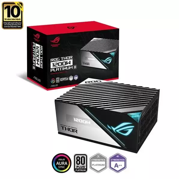 ASUS ROG Thor 1200P2 Platinum II PSU - 1200W, Aura Sync, ROG heatsink, OLED Display, 80 Plus Platinum Fully Modular 1 ASUS ROG Thor 1200P2 Platinum II PSU - 1200W, Aura Sync, ROG heatsink, OLED Display, 80 Plus Platinum Fully Modular