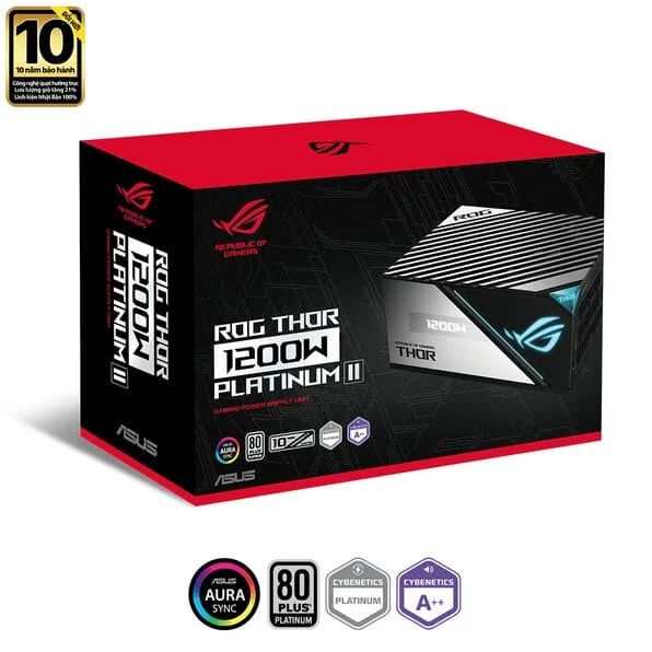 ASUS ROG Thor 1200P2 Platinum II PSU - 1200W, Aura Sync, ROG heatsink, OLED Display, 80 Plus Platinum Fully Modular 2 ASUS ROG Thor 1200P2 Platinum II PSU - 1200W, Aura Sync, ROG heatsink, OLED Display, 80 Plus Platinum Fully Modular - Ảnh 2