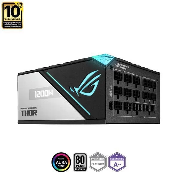 ASUS ROG Thor 1200P2 Platinum II PSU - 1200W, Aura Sync, ROG heatsink, OLED Display, 80 Plus Platinum Fully Modular 4 ASUS ROG Thor 1200P2 Platinum II PSU - 1200W, Aura Sync, ROG heatsink, OLED Display, 80 Plus Platinum Fully Modular - Ảnh 4