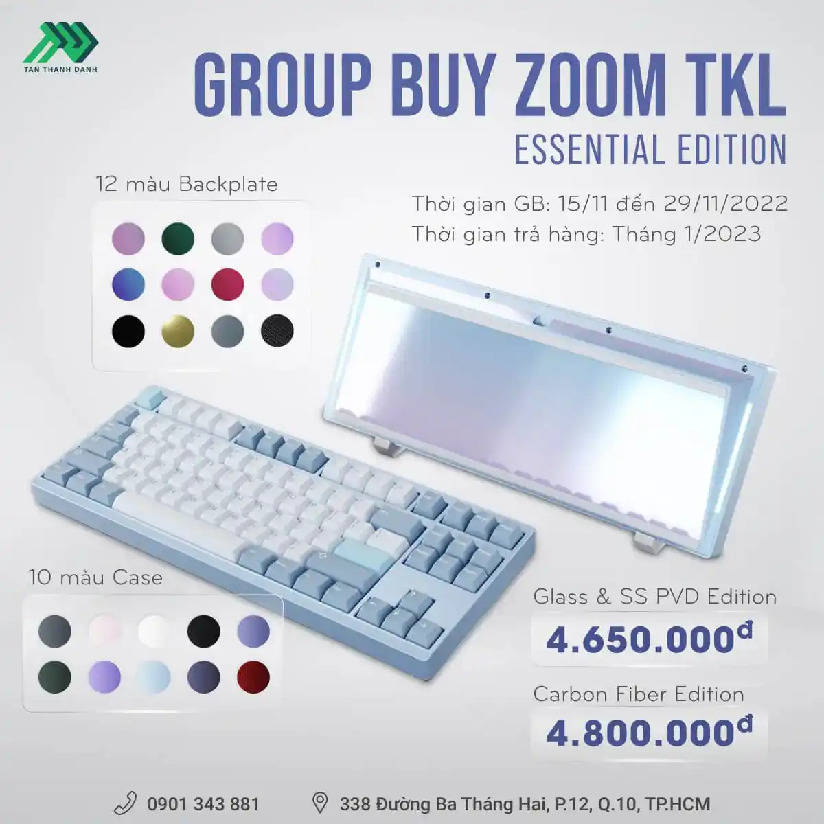 Zoom TKL Custom Keyboard - Glass Back Plate 1 Zoom TKL Custom Keyboard - Glass Back Plate