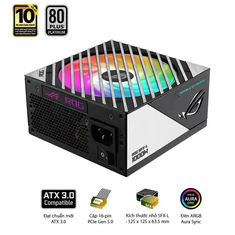 ASUS ROG Loki SFX-L 1000W Platinum PSU - 1000W, 80 plus Platinum, PCI Gen 5.0, Full Modular 1 ASUS ROG Loki SFX-L 1000W Platinum PSU - 1000W, 80 plus Platinum, PCI Gen 5.0, Full Modular