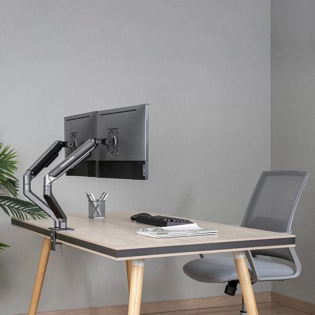 Human Motion T6 Pro Dual Monitor Stand - Black 6 Human Motion T6 Pro Dual Monitor Stand - Black - Ảnh 6
