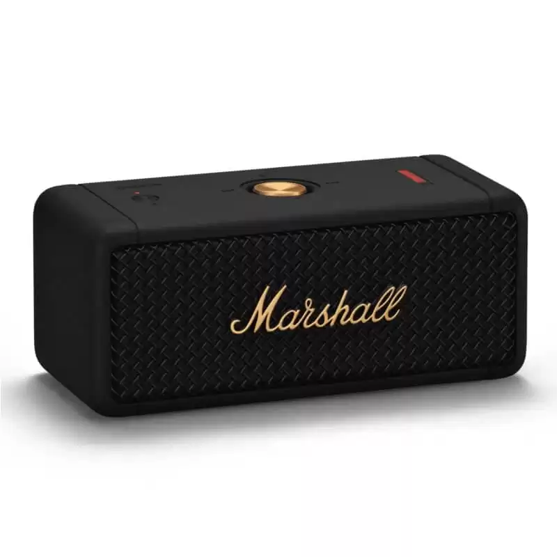 Marshall Emberton II Portable Speakers - Black and Brass, Pin 30H, IP67, 20W, Stack Mode, EQ 1 Marshall Emberton II Portable Speakers - Black and Brass, Pin 30H, IP67, 20W, Stack Mode, EQ