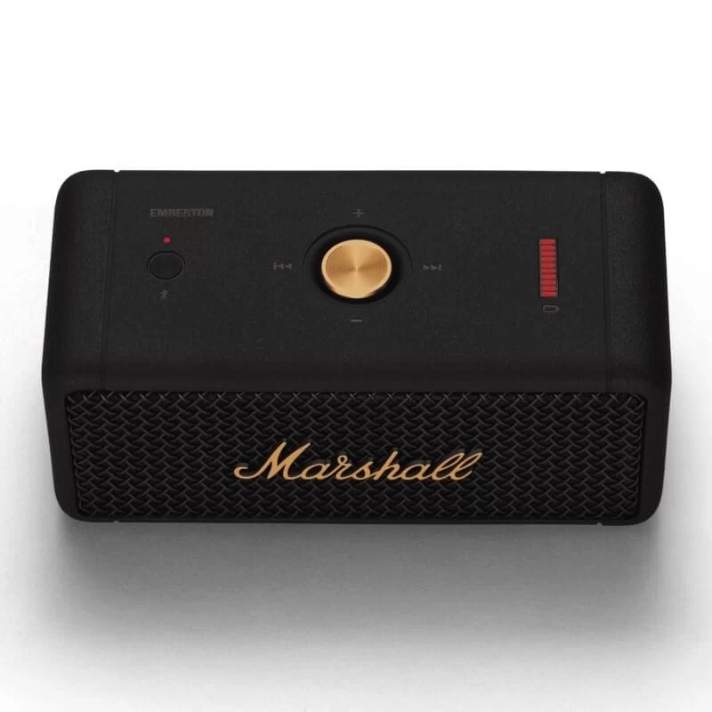 Marshall Emberton II Portable Speakers - Black and Brass, Pin 30H, IP67, 20W, Stack Mode, EQ 6 Marshall Emberton II Portable Speakers - Black and Brass, Pin 30H, IP67, 20W, Stack Mode, EQ - Ảnh 6