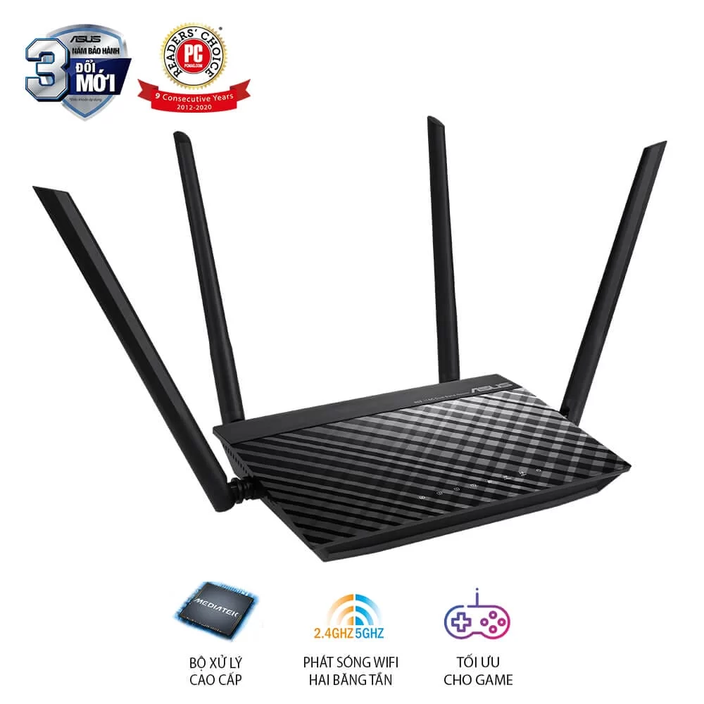 ASUS RT-AC750L Router - Black, Dual Band, 300 Mbps (2.4GHz), 433 Mbps (5GHz) 3 ASUS RT-AC750L Router - Black, Dual Band, 300 Mbps (2.4GHz), 433 Mbps (5GHz) - Ảnh 3
