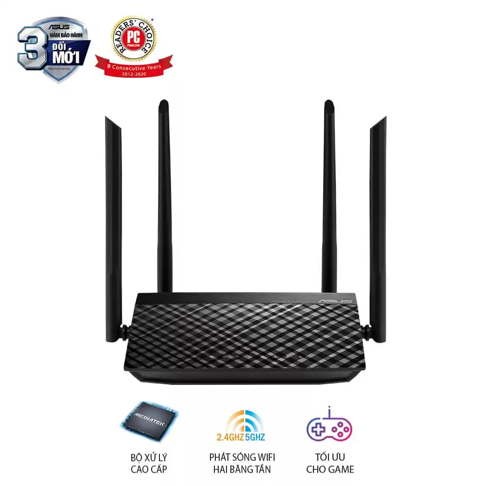 ASUS RT-AC750L Router - Black, Dual Band, 300 Mbps (2.4GHz), 433 Mbps (5GHz) 1 ASUS RT-AC750L Router - Black, Dual Band, 300 Mbps (2.4GHz), 433 Mbps (5GHz)