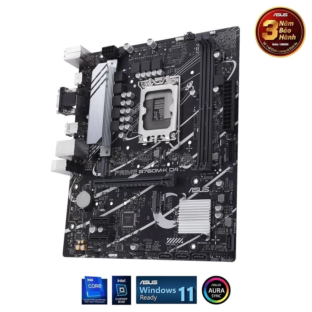 ASUS PRIME B760M-K D4 Mainboard 3 ASUS PRIME B760M-K D4 Mainboard - Ảnh 3