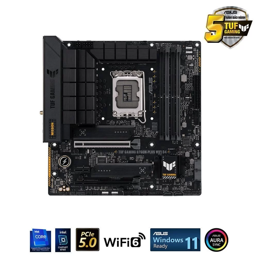 ASUS TUF GAMING B760M-PLUS WIFI D4 Mainboard 6 ASUS TUF GAMING B760M-PLUS WIFI D4 Mainboard - Ảnh 6