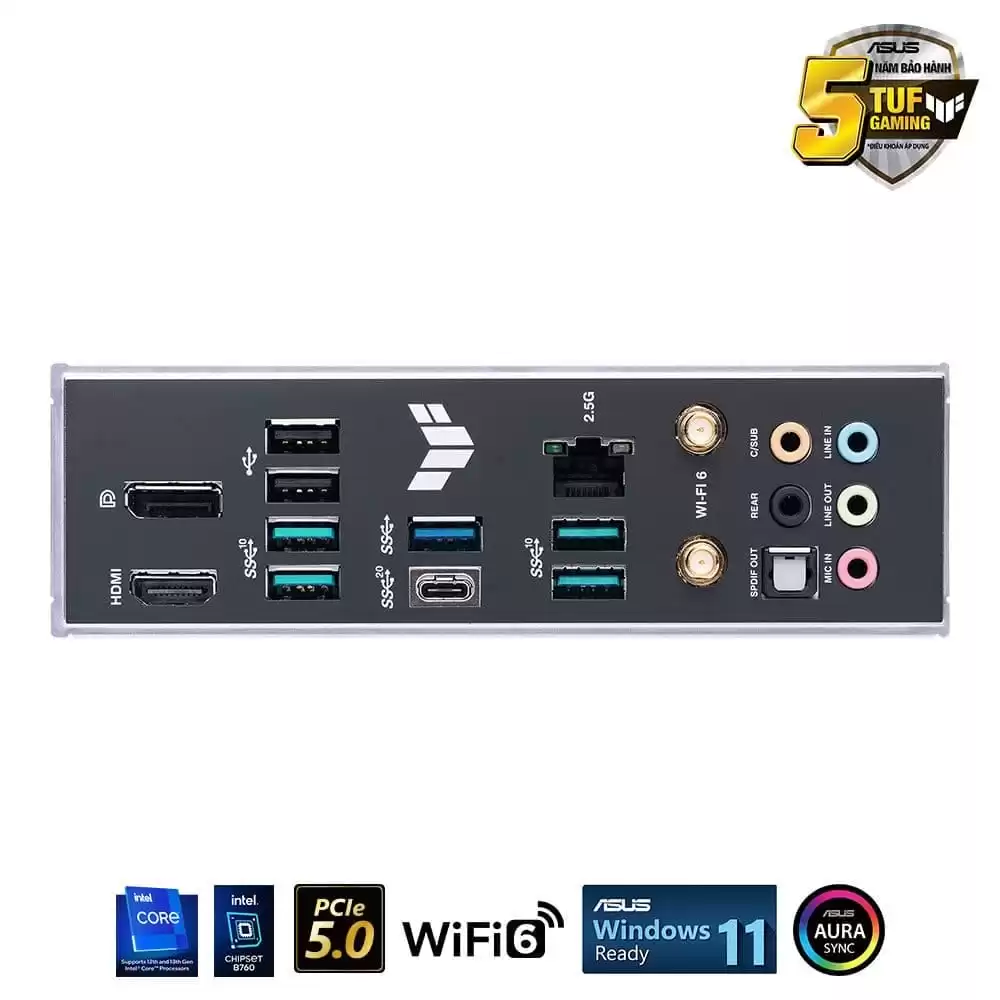 ASUS TUF GAMING B760M-PLUS WIFI D4 Mainboard 3 ASUS TUF GAMING B760M-PLUS WIFI D4 Mainboard - Ảnh 3