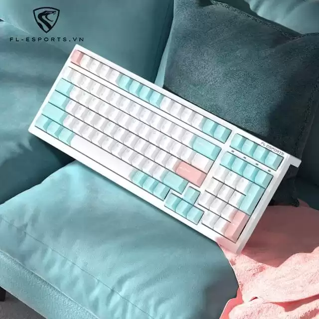 FL-Esport FL100 CPM Marshmallow Gaming Keyboard - Wireless 3 mode (cable, 2.4GHz, Bluetooth) 2 FL-Esport FL100 CPM Marshmallow Gaming Keyboard - Wireless 3 mode (cable, 2.4GHz, Bluetooth) - Ảnh 2