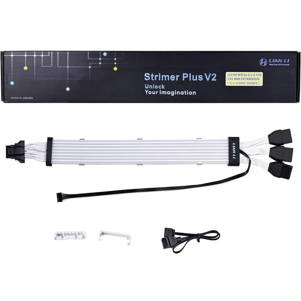 Lian Li Strimer Plus V2 12VHPWR - PW168-8PV2 - 3x8-PIN to 12+4-PIN 8 light guides 9 Lian Li Strimer Plus V2 12VHPWR - PW168-8PV2 - 3x8-PIN to 12+4-PIN 8 light guides - Ảnh 9