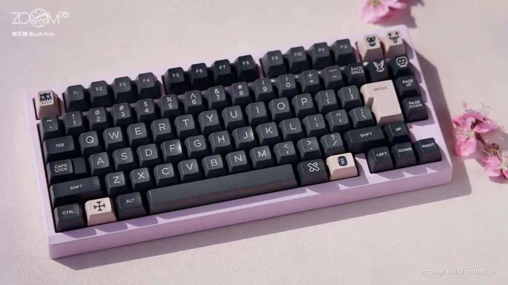 Zoom75 Essential Edition Custom Keyboard - Case Blush Pink - Backplate Glass Blush Pink 3 Zoom75 Essential Edition Custom Keyboard - Case Blush Pink - Backplate Glass Blush Pink - Ảnh 3
