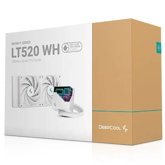 Deepcool LT520 WH AIO Liquid CPU Cooler - White, 240mm Radiator, ARGB Chain Fans 2250RPM, 4th Gen water pump, AM5-LGA1700 compatible 2 Deepcool LT520 WH AIO Liquid CPU Cooler - White, 240mm Radiator, ARGB Chain Fans 2250RPM, 4th Gen water pump, AM5-LGA1700 compatible - Ảnh 2