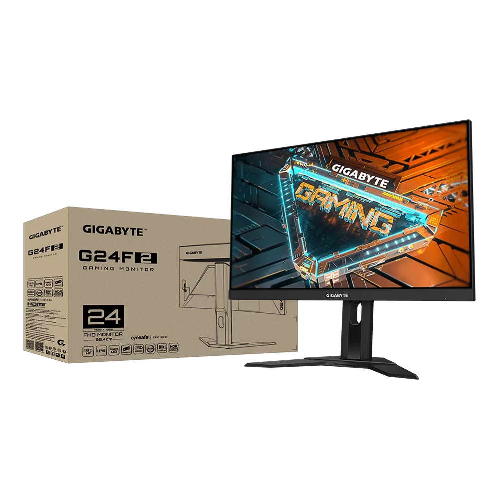 GIGABYTE G24F 2 Gaming Monitor - 24 inch, FHD, SS IPS, 300 cd/m2, 165Hz/OC 180Hz, 1ms MPRT, 2x HDMI 2.0, 1x DisplayPort 1.2 1 GIGABYTE G24F 2 Gaming Monitor - 24 inch, FHD, SS IPS, 300 cd/m2, 165Hz/OC 180Hz, 1ms MPRT, 2x HDMI 2.0, 1x DisplayPort 1.2