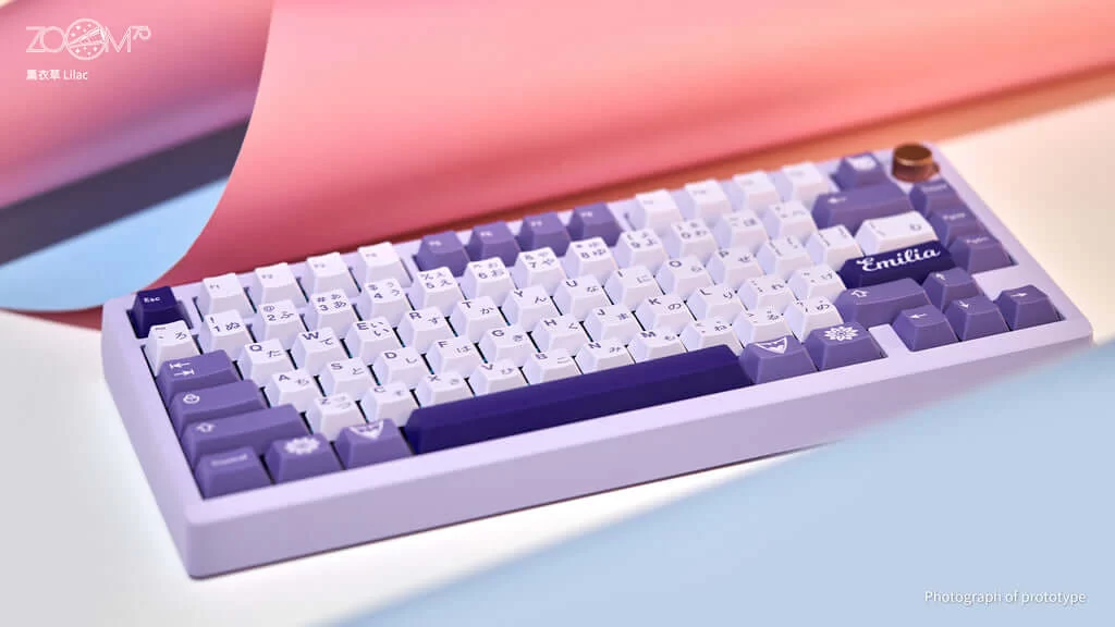 Zoom75 Essential Edition Custom Keyboard - Case Lilac - Backplate Glass Lilac 2 Zoom75 Essential Edition Custom Keyboard - Case Lilac - Backplate Glass Lilac - Ảnh 2