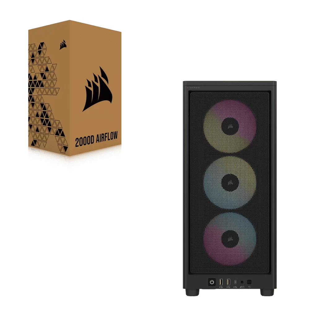 CORSAIR 2000D RGB Airflow Mini-ITX Case - Black, Small Form Factor 3 CORSAIR 2000D RGB Airflow Mini-ITX Case - Black, Small Form Factor - Ảnh 3
