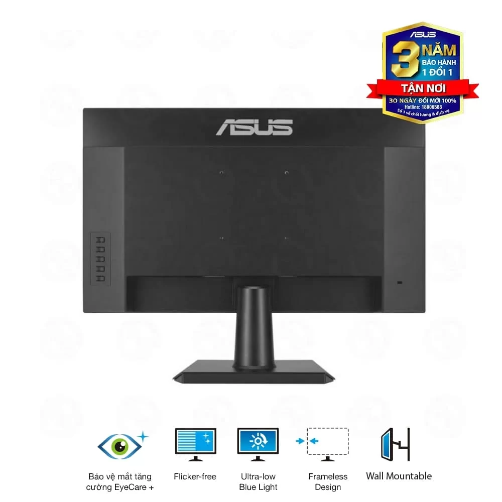 ASUS VA24EHF Eye Care Monitor - 23.8 inch , FHD (1920 x 1080) IPS, 100Hz, HDMI (With Cable), Fameless, EyeCare+, Flicker-free, Ultra-Low Blue Light 2 ASUS VA24EHF Eye Care Monitor - 23.8 inch , FHD (1920 x 1080) IPS, 100Hz, HDMI (With Cable), Fameless, EyeCare+, Flicker-free, Ultra-Low Blue Light - Ảnh 2
