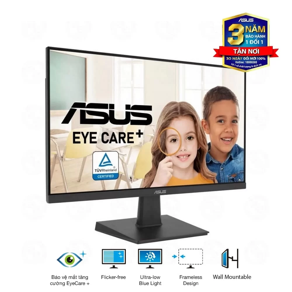 ASUS VA24EHF Eye Care Monitor - 23.8 inch , FHD (1920 x 1080) IPS, 100Hz, HDMI (With Cable), Fameless, EyeCare+, Flicker-free, Ultra-Low Blue Light 5 ASUS VA24EHF Eye Care Monitor - 23.8 inch , FHD (1920 x 1080) IPS, 100Hz, HDMI (With Cable), Fameless, EyeCare+, Flicker-free, Ultra-Low Blue Light - Ảnh 5