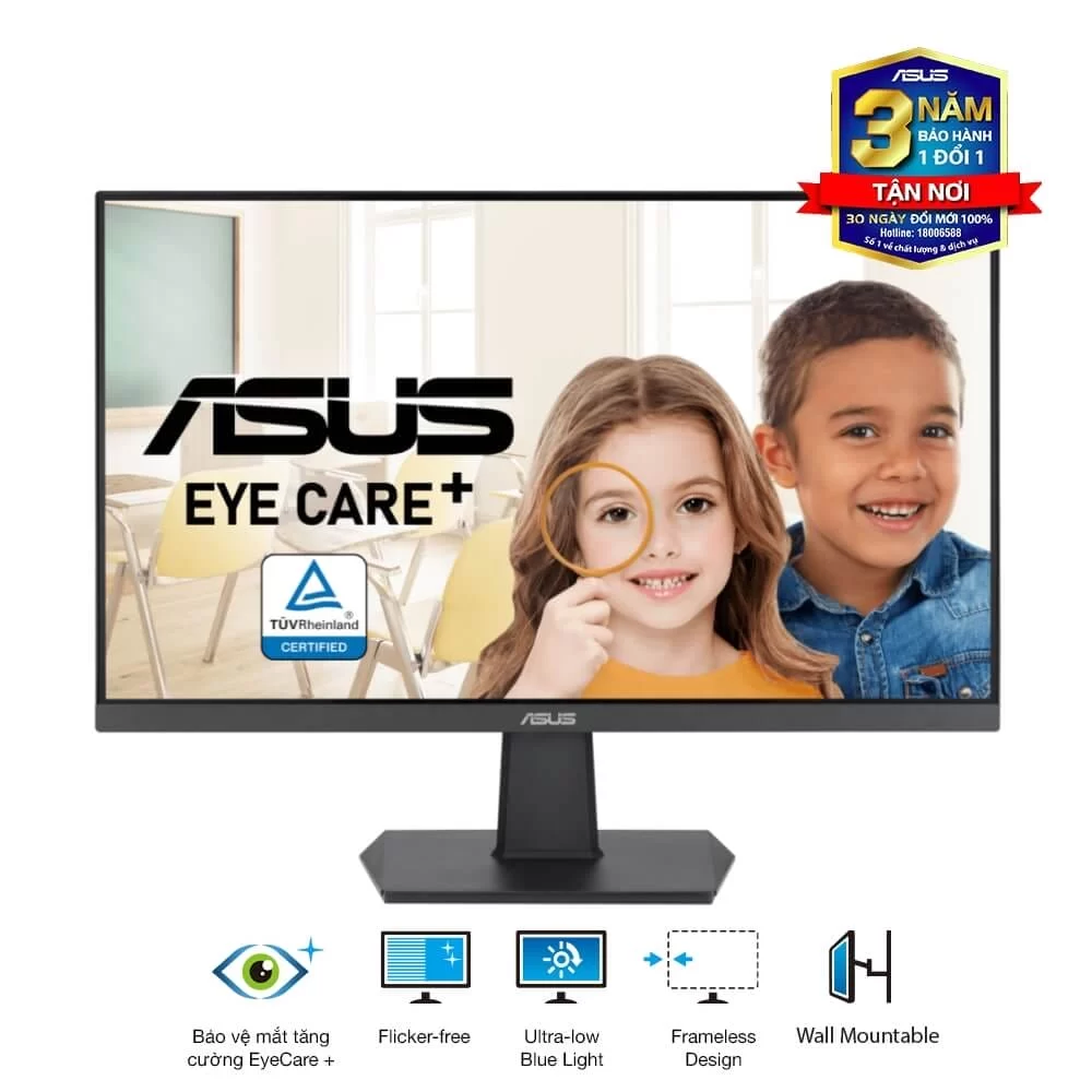 ASUS VA24EHF Eye Care Monitor - 23.8 inch , FHD (1920 x 1080) IPS, 100Hz, HDMI (With Cable), Fameless, EyeCare+, Flicker-free, Ultra-Low Blue Light 1 ASUS VA24EHF Eye Care Monitor - 23.8 inch , FHD (1920 x 1080) IPS, 100Hz, HDMI (With Cable), Fameless, EyeCare+, Flicker-free, Ultra-Low Blue Light