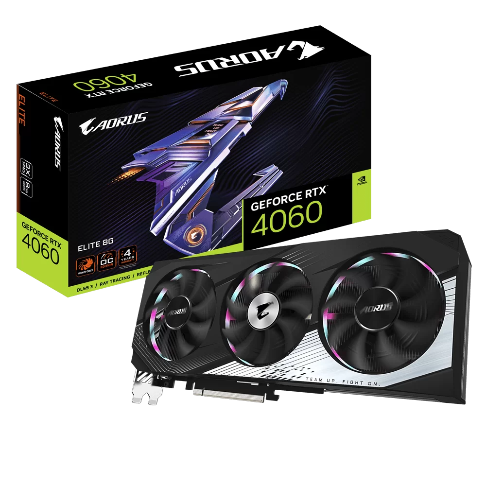 GIGABYTE AORUS GeForce RTX 4060 ELITE 8G (GV-N4060AORUS E-8GD) Graphics Card 1 GIGABYTE AORUS GeForce RTX 4060 ELITE 8G (GV-N4060AORUS E-8GD) Graphics Card
