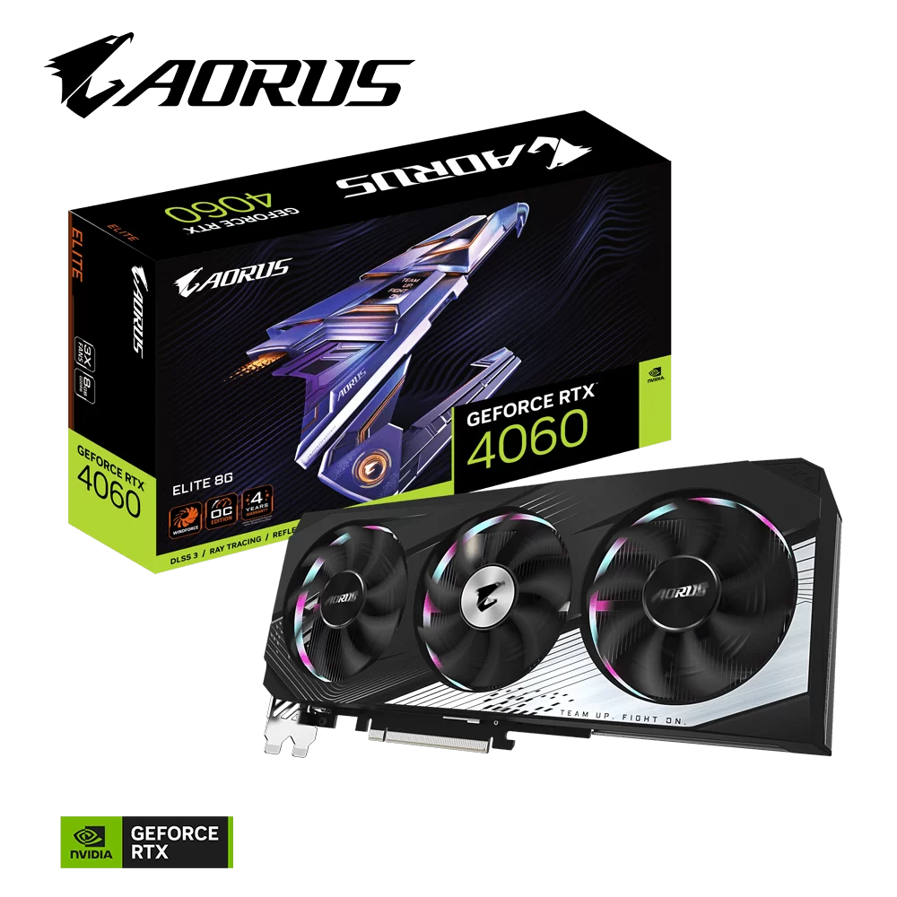 GIGABYTE AORUS GeForce RTX 4060 ELITE 8G (GV-N4060AORUS E-8GD) Graphics Card 2 GIGABYTE AORUS GeForce RTX 4060 ELITE 8G (GV-N4060AORUS E-8GD) Graphics Card - Ảnh 2