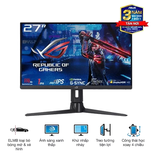 ASUS ROG Strix XG276Q Gaming Monitor - 27 inch, Full HD (1920 x 1080), IPS, 175Hz, 1ms GTG, ELMB, G-Sync compatible, FreeSync Premium technology, DisplayHDR™ 400, Tripod socket 1 ASUS ROG Strix XG276Q Gaming Monitor - 27 inch, Full HD (1920 x 1080), IPS, 175Hz, 1ms GTG, ELMB, G-Sync compatible, FreeSync Premium technology, DisplayHDR™ 400, Tripod socket