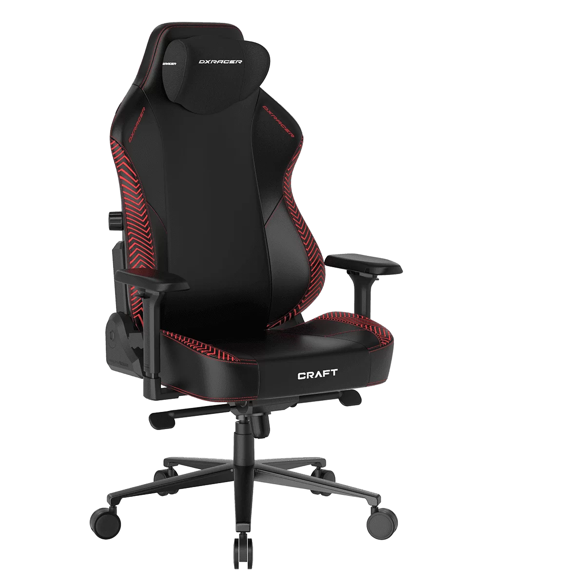 DXRacer Craft Pro Stripes2 Black Red (GC/LCF23LTA/FOLDLINE) Gaming Chair - 4D Armrest, 135-Degree Recline, Cooling Gel Foam Pillow, Pull-Out Footrest (optional)