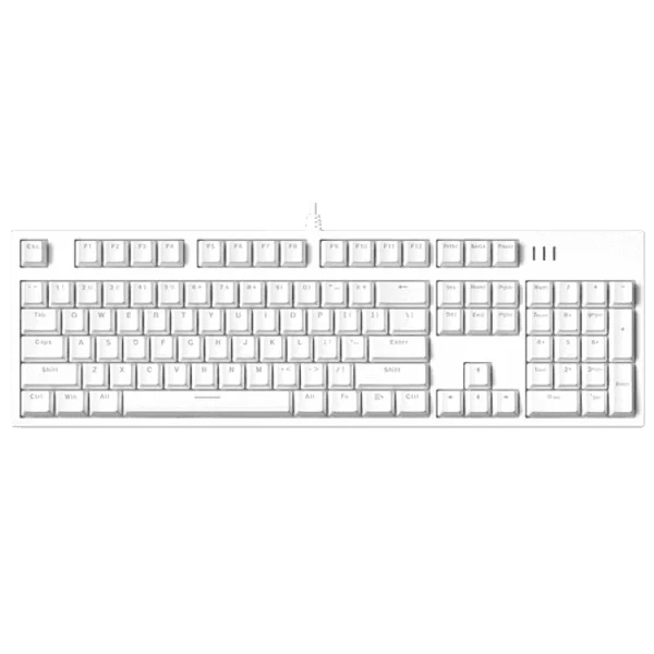 FL-Esports MK104 Pro White Wired Keyboard - Outemu switch - 104 keys RGB, Gasket Silicone, Hot Swap, OEM profile keycaps