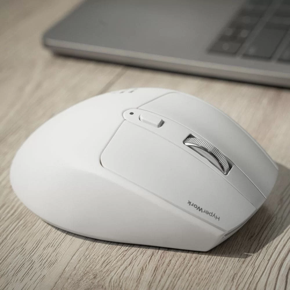 HyperWork Silentium Milky White Wireless Ergonomic Silent Mouse - Bluetooth 5.1, Wireless 2.4G, silent switch, pin 300H 6 HyperWork Silentium Milky White Wireless Ergonomic Silent Mouse - Bluetooth 5.1, Wireless 2.4G, silent switch, pin 300H - Ảnh 6