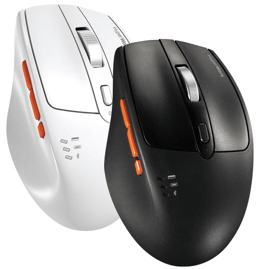 HyperWork Silentium Milky White Wireless Ergonomic Silent Mouse - Bluetooth 5.1, Wireless 2.4G, silent switch, pin 300H 8 HyperWork Silentium Milky White Wireless Ergonomic Silent Mouse - Bluetooth 5.1, Wireless 2.4G, silent switch, pin 300H - Ảnh 8