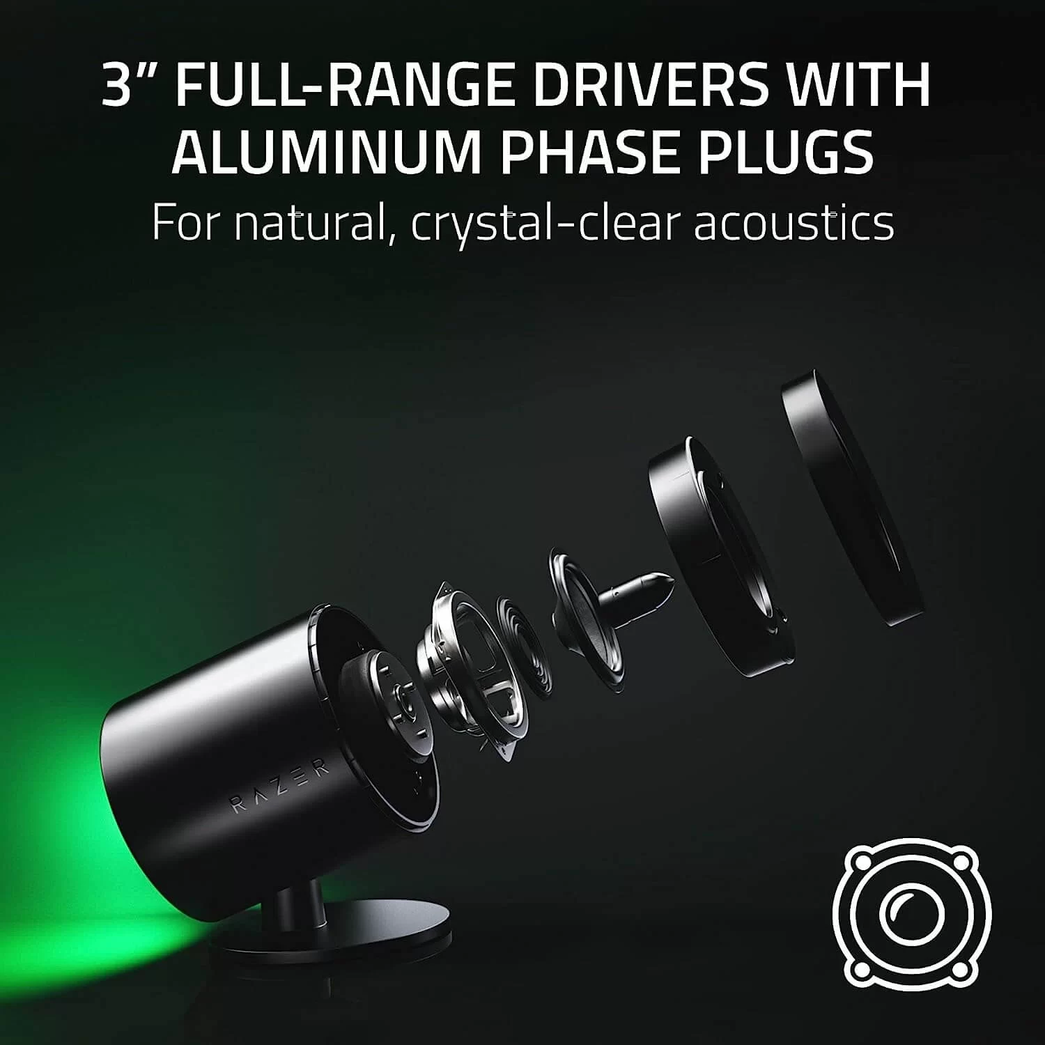 Razer NOMMO V2 2.1 PC Gaming Speakers - Bluetooth 5.3, Razer Chroma RGB, Wired Subwoofer 7 Razer NOMMO V2 2.1 PC Gaming Speakers - Bluetooth 5.3, Razer Chroma RGB, Wired Subwoofer - Ảnh 7