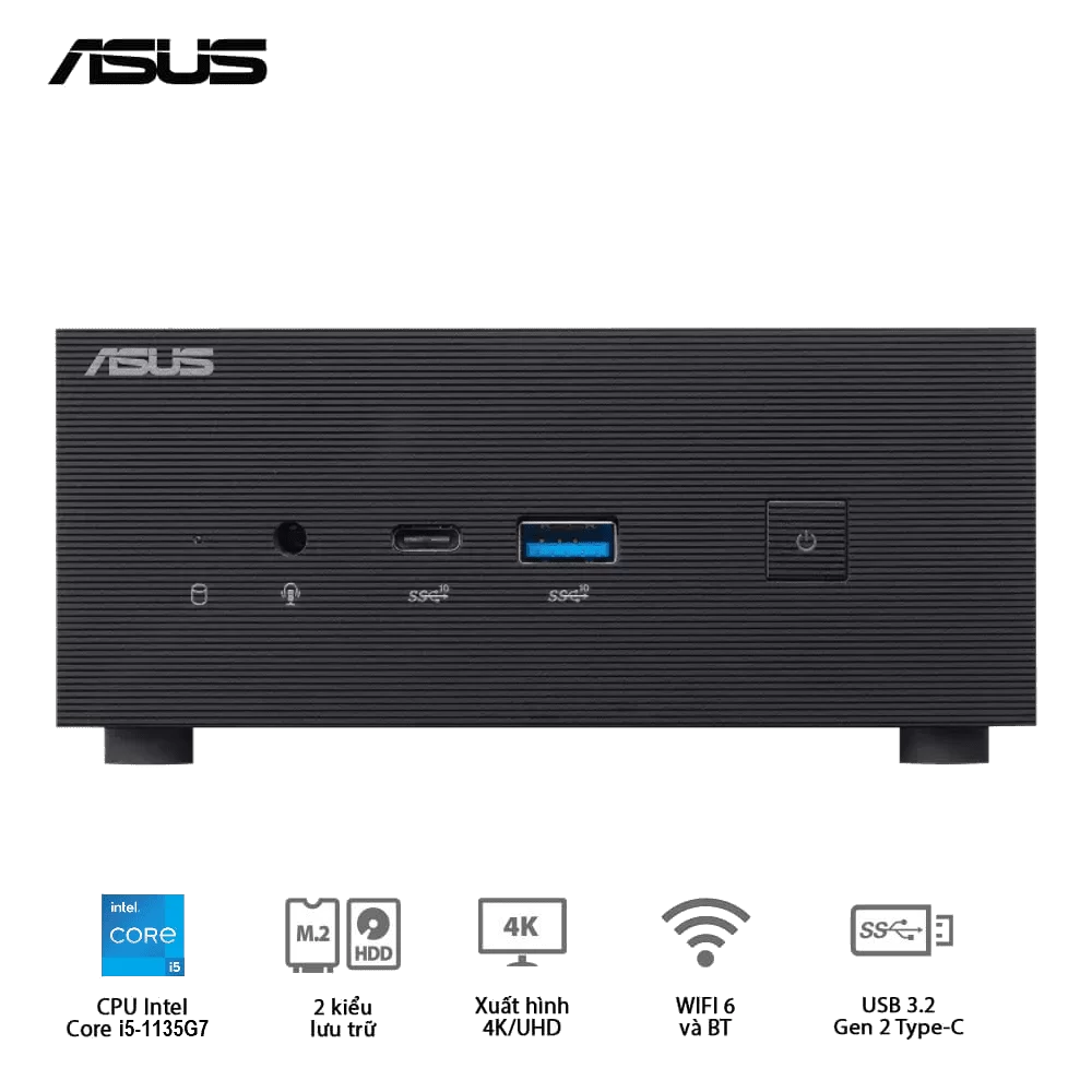 ASUS PN63-S1-B-S5081MD-PZ01 Barebone Mini PC - Intel Core i5-1135G7, Wi-Fi 6 + BT5.0, VESA MOUNT, DisplayPort 1.4 port 6 ASUS PN63-S1-B-S5081MD-PZ01 Barebone Mini PC - Intel Core i5-1135G7, Wi-Fi 6 + BT5.0, VESA MOUNT, DisplayPort 1.4 port - Ảnh 6