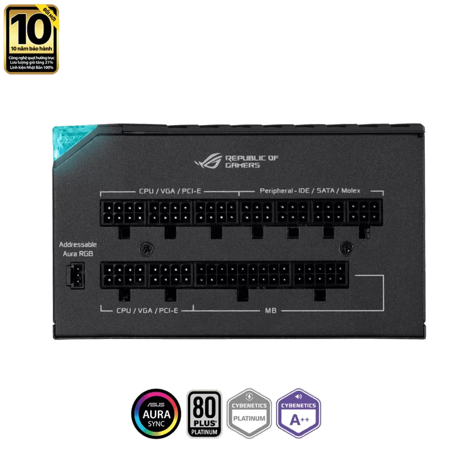 ASUS ROG Thor 850W Platinum II (ROG-THOR-850P2-GAMING) - 850W, Aura Sync, ROG heatsink, 80 Plus Platinum Fully Modular 2 ASUS ROG Thor 850W Platinum II (ROG-THOR-850P2-GAMING) - 850W, Aura Sync, ROG heatsink, 80 Plus Platinum Fully Modular - Ảnh 2