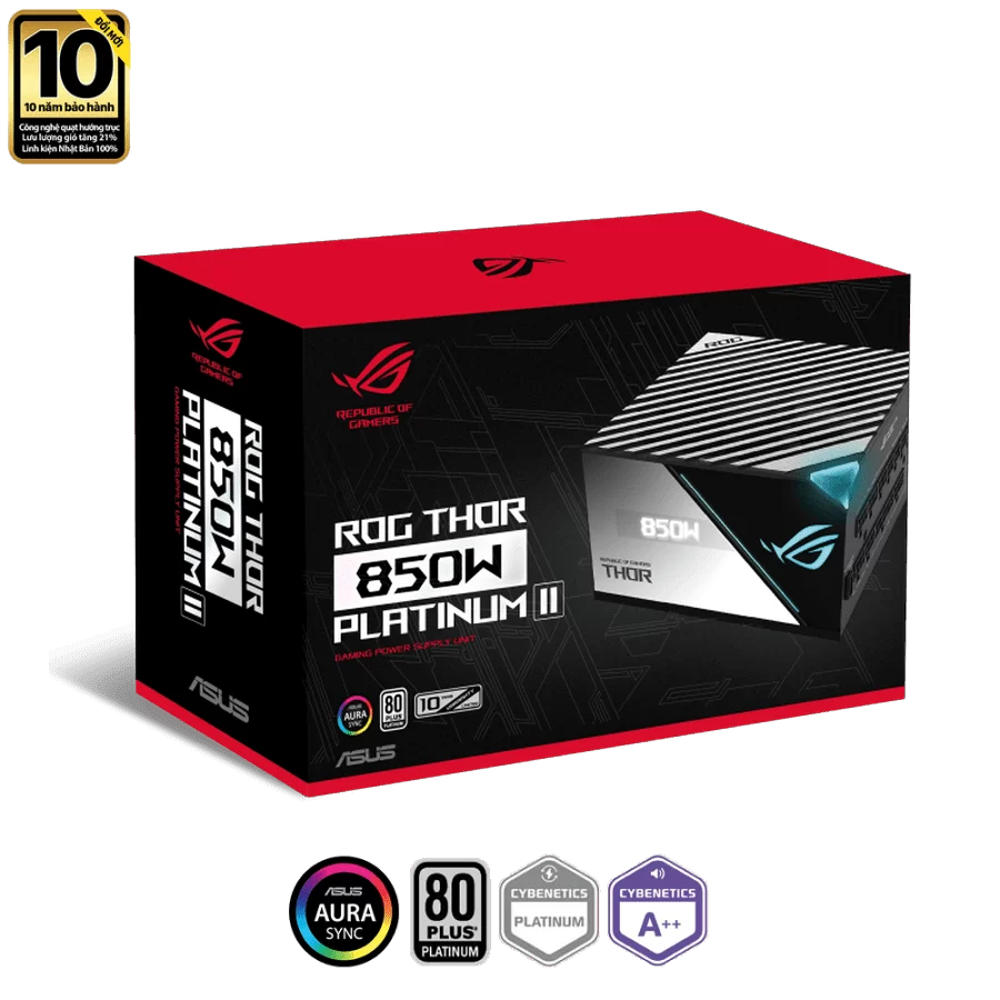 ASUS ROG Thor 850W Platinum II (ROG-THOR-850P2-GAMING) - 850W, Aura Sync, ROG heatsink, 80 Plus Platinum Fully Modular 6 ASUS ROG Thor 850W Platinum II (ROG-THOR-850P2-GAMING) - 850W, Aura Sync, ROG heatsink, 80 Plus Platinum Fully Modular - Ảnh 6