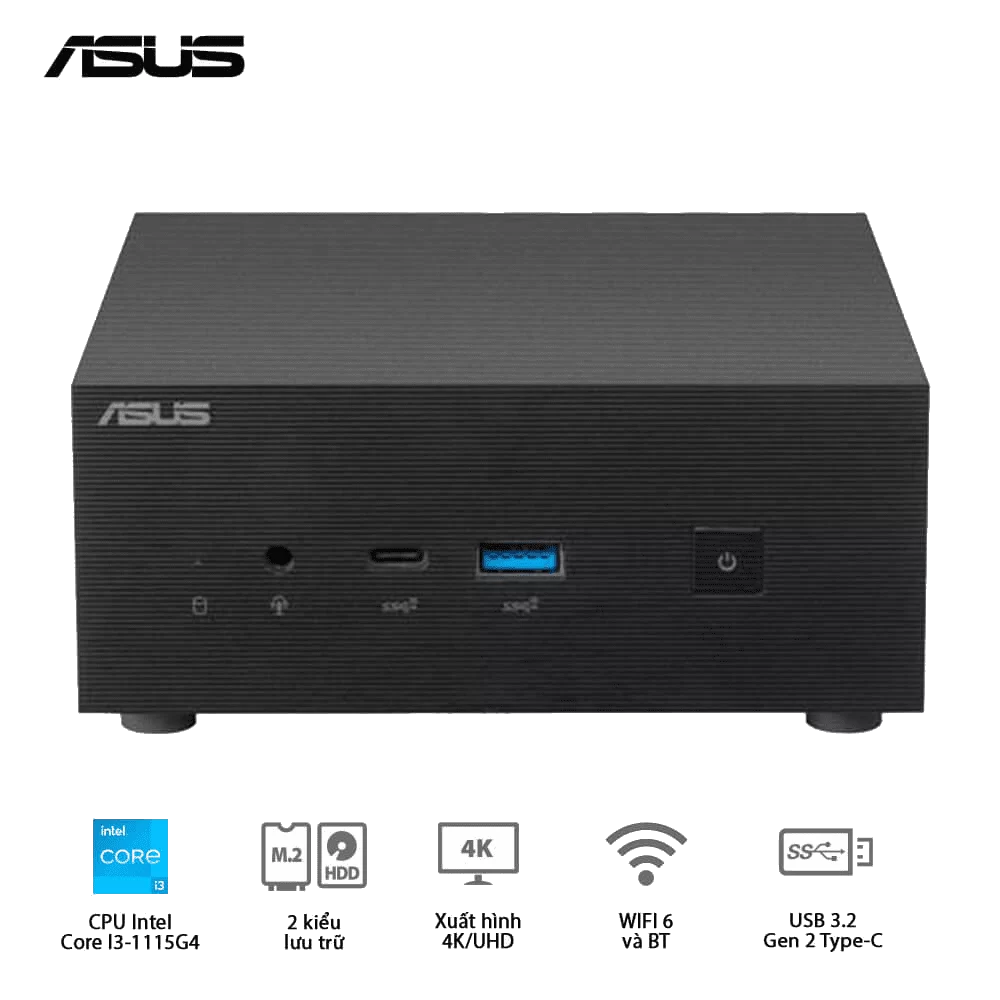 ASUS PN63-S1-B-S3001MV Barebone Mini PC - Intel Core I3-1115G4, Wi-Fi 6 + BT5.0, VESA MOUNT, VGA port configurable, w/o Keyboard Mouse 1 ASUS PN63-S1-B-S3001MV Barebone Mini PC - Intel Core I3-1115G4, Wi-Fi 6 + BT5.0, VESA MOUNT, VGA port configurable, w/o Keyboard Mouse