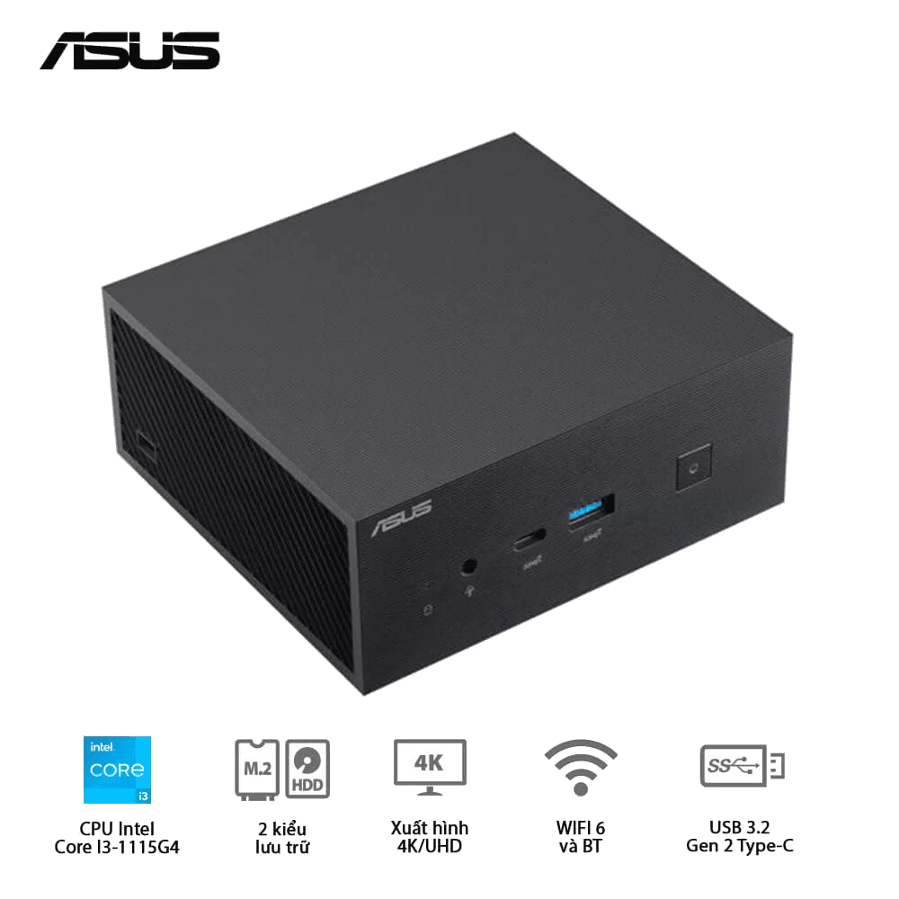 ASUS PN63-S1-B-S3001MV Barebone Mini PC - Intel Core I3-1115G4, Wi-Fi 6 + BT5.0, VESA MOUNT, VGA port configurable, w/o Keyboard Mouse 3 ASUS PN63-S1-B-S3001MV Barebone Mini PC - Intel Core I3-1115G4, Wi-Fi 6 + BT5.0, VESA MOUNT, VGA port configurable, w/o Keyboard Mouse - Ảnh 3
