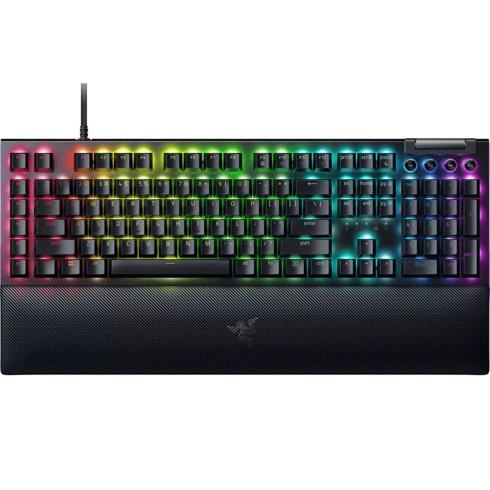 Razer BlackWidow V4 Gaming Mechanical Keyboard with Magnetic Wrist Rest - Black, Full Size Wired, Chroma RGB, Razer Switch 1 Razer BlackWidow V4 Gaming Mechanical Keyboard with Magnetic Wrist Rest - Black, Full Size Wired, Chroma RGB, Razer Switch